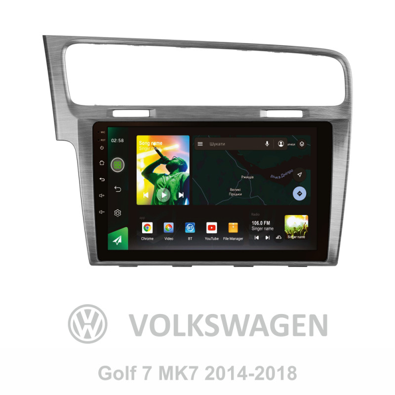 Android head unit SIGMA X10464 ANDROID 10 4+64 Gb 4G DSP Volkswagen Golf 7 MK7 (F1) 2012-2020 10"