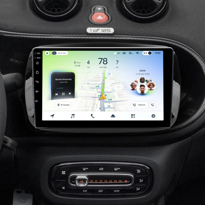 Android head unit Teyes CC4L 6+64 Gb Mercedes Benz Smart Fortwo 3 C453 A453 W453 2014-2020 9" (L1)