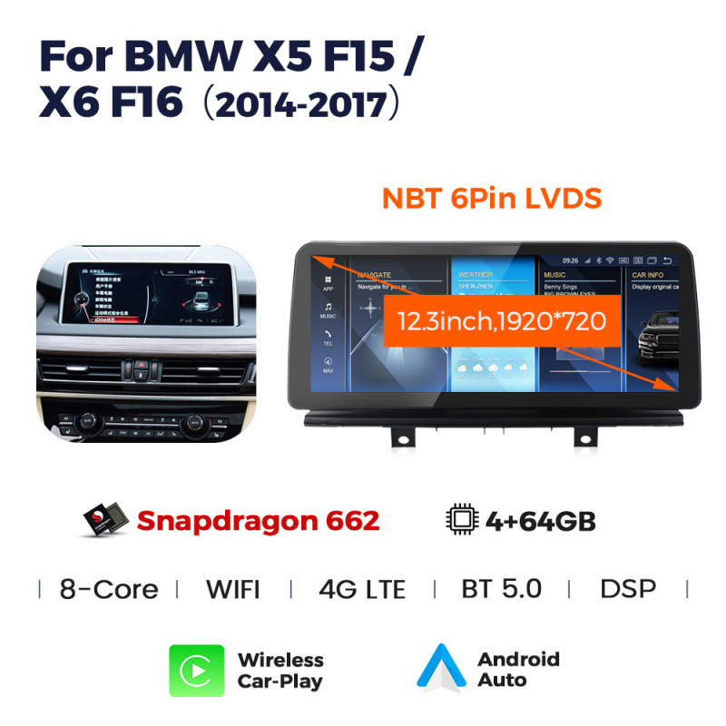 Android head unit AMS BMW X5 F15 /X6 (2014-2017) Original NBT System 4+64Gb 12.3"
