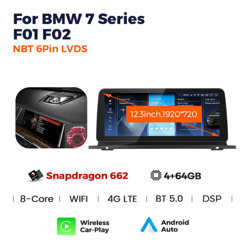 Android head unit AMS BMW 7 Series F01 F02(2009-2012) Original NBT 4+64Gb 12.3"