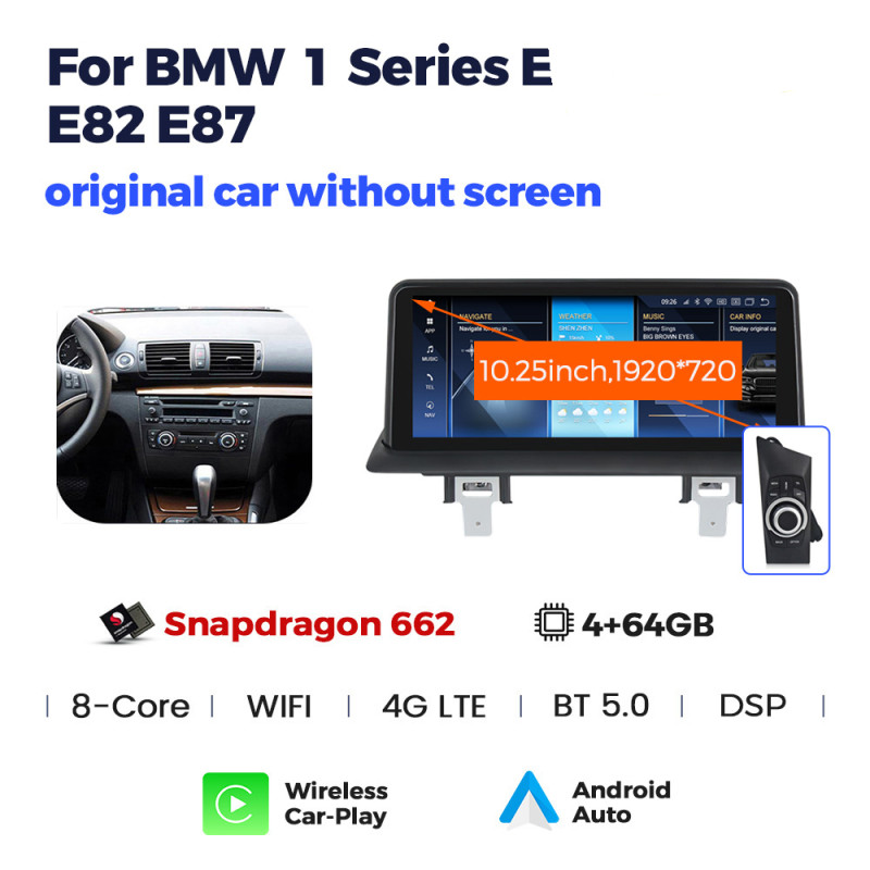 Android head unit AMS BMW E87/E81/E88/E87(2004-2012) IDrive Button 4+64Gb 10.25"