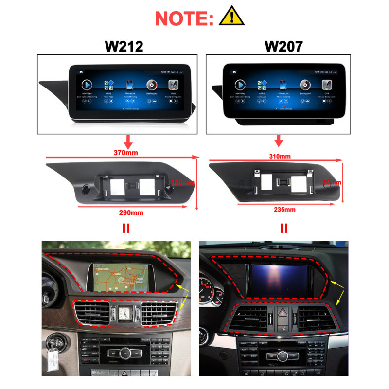 Android head unit AMS MERCEDES BENZ E-Class W207 NTG4.5 2013-2014 4+64Gb 12.3"