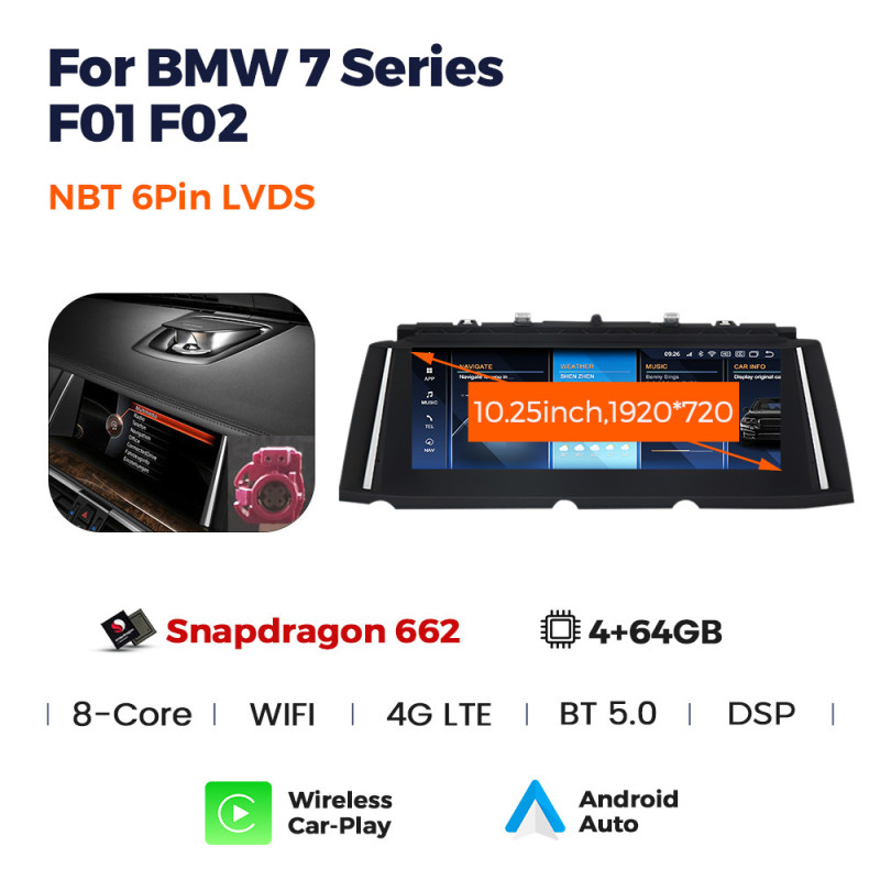 Android head unit AMS BMW 7 Series F01 F02(2009-2012) Original NBT 4+64Gb 10.25"