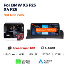 Android head unit AMS BMW X3 F25/X4 F26(2014-2016) Original NBT System 4+64Gb 10.25"