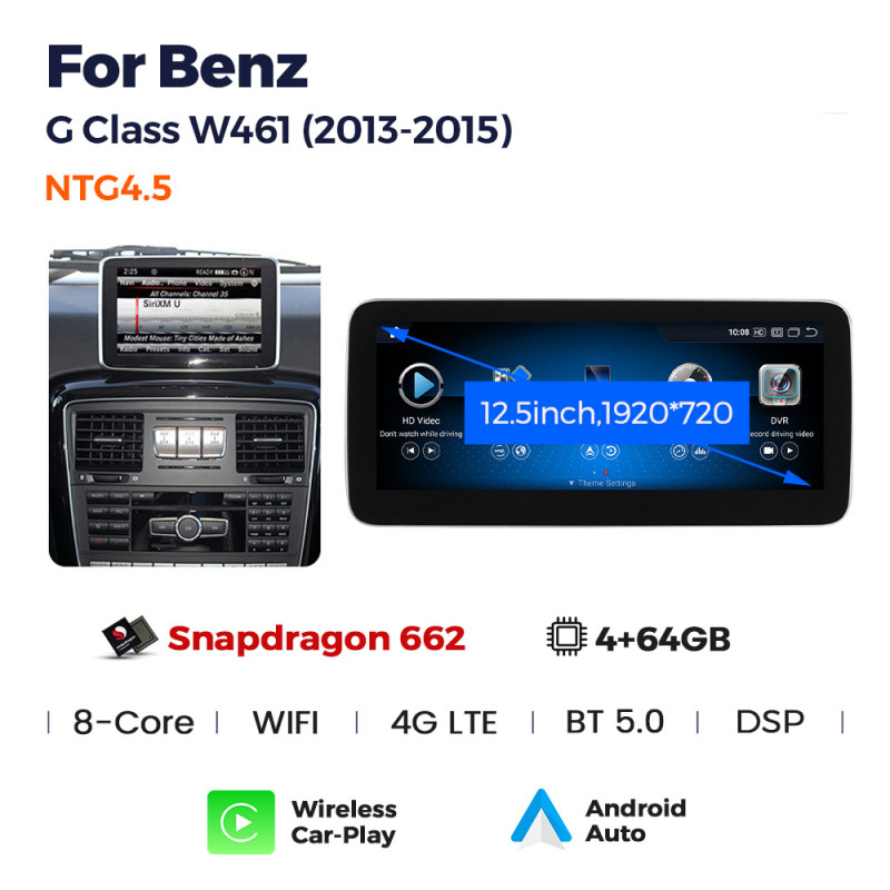 Android head unit AMS MERCEDES BENZ G-Class W461/W463 NTG4.5 2013-2015 4+64Gb 12.3"