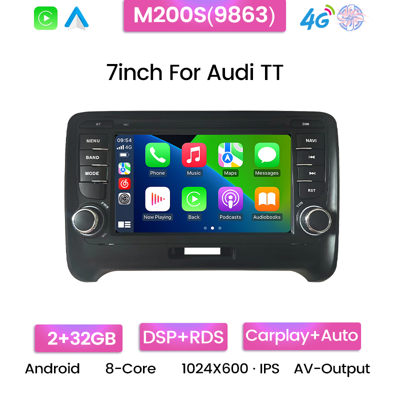 Android head unit AMS Audi TT M200S 2005-2013 2+32Gb 7"