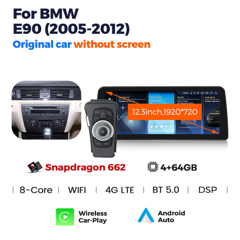 Android head unit AMS BMW 3 SeriesE90/E91/E92/E 93/M3 (2005-2012) 4+64Gb 12.3"