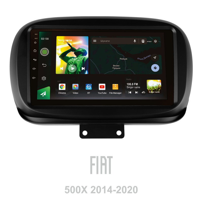 Android head unit SIGMA X9464 ANDROID 10 4+64 Gb 4G DSP Fiat 500X 2014-2020 9" (L1)