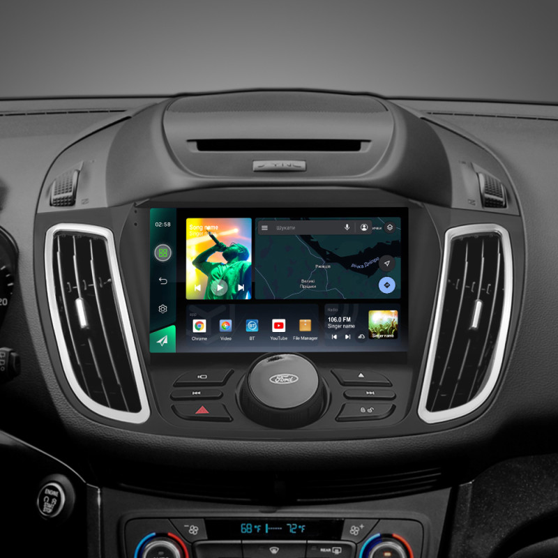 Android head unit SIGMA X9464 ANDROID 10 4+64 Gb 4G DSP Ford Kuga 2 Escape 3 2012 - 2019 (B) 9" (buttons) (L2)