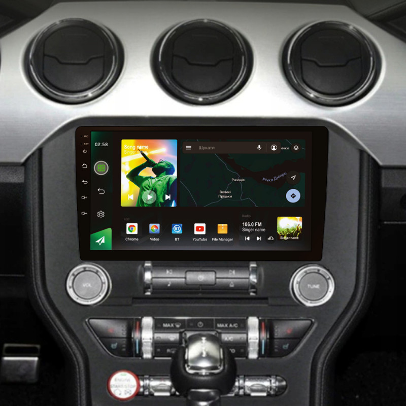 Android head unit SIGMA X9464 ANDROID 10 4+64 Gb 4G DSP Ford Mustang VI S550 (F2) 2014-2023 9" (L2)