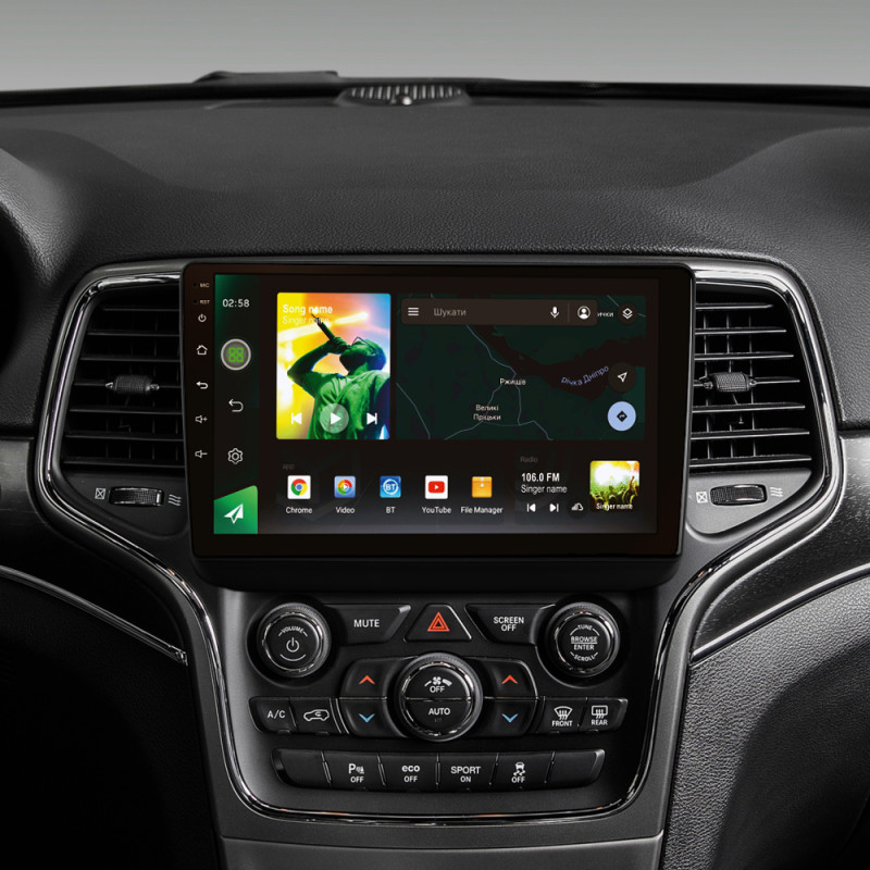 Android head unit SIGMA X9464 ANDROID 10 4+64 Gb 4G DSP Jeep Grand Cherokee WK2 2013-2020 (F1) 9" (L1)