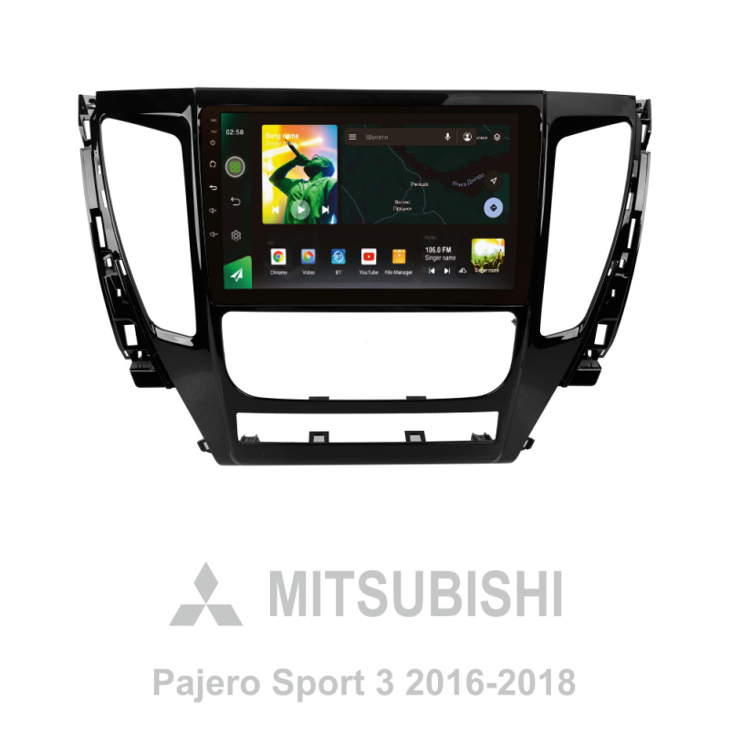 Android head unit SIGMA X9464 ANDROID 10 4+64 Gb 4G DSP Mitsubishi Pajero Sport 3 2016-2018 9"