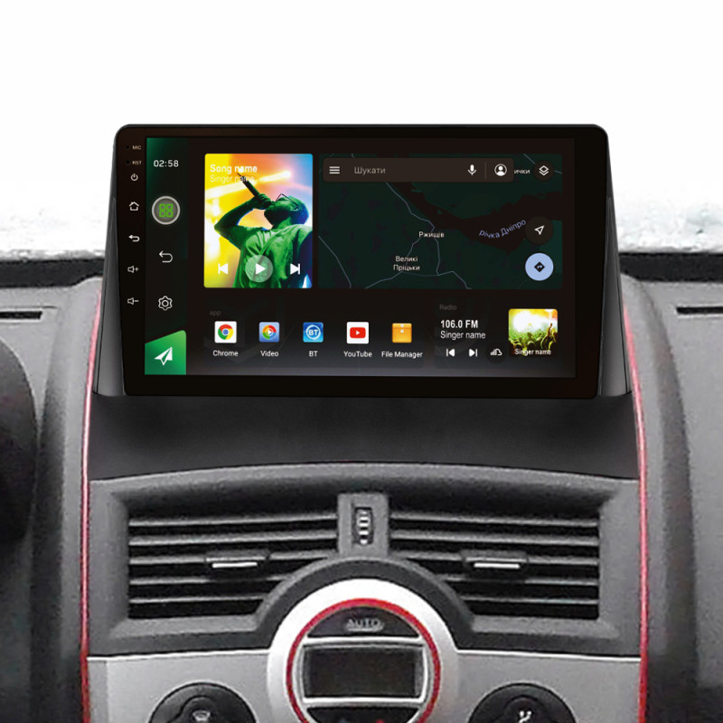 Android head unit SIGMA X9464 ANDROID 10 4+64 Gb 4G DSP Renault Megane 2 2002-2009 9"