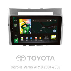 Android head unit SIGMA X9464 ANDROID 10 4+64 Gb 4G DSP Toyota Corolla Verso AR10 2004 - 2009 (F2) 9"