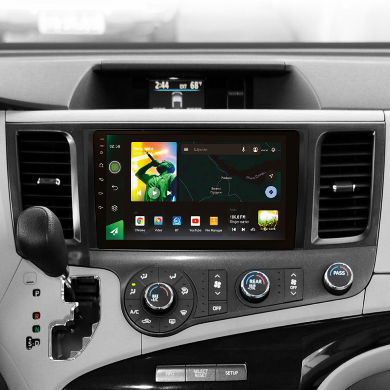 Android head unit SIGMA X9464 ANDROID 10 4+64 Gb 4G DSP Toyota Sienna 3 XL30 2010 - 2014 9"