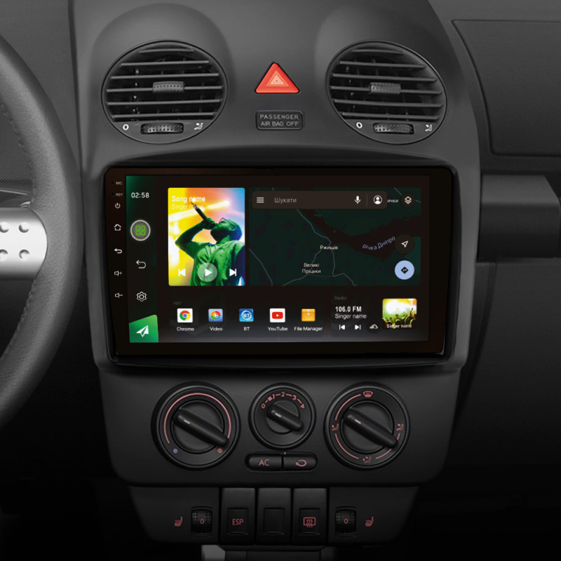 Android head unit SIGMA X9464 ANDROID 10 4+64 Gb 4G DSP Volkswagen Beetle A4 2002 - 2011 9"