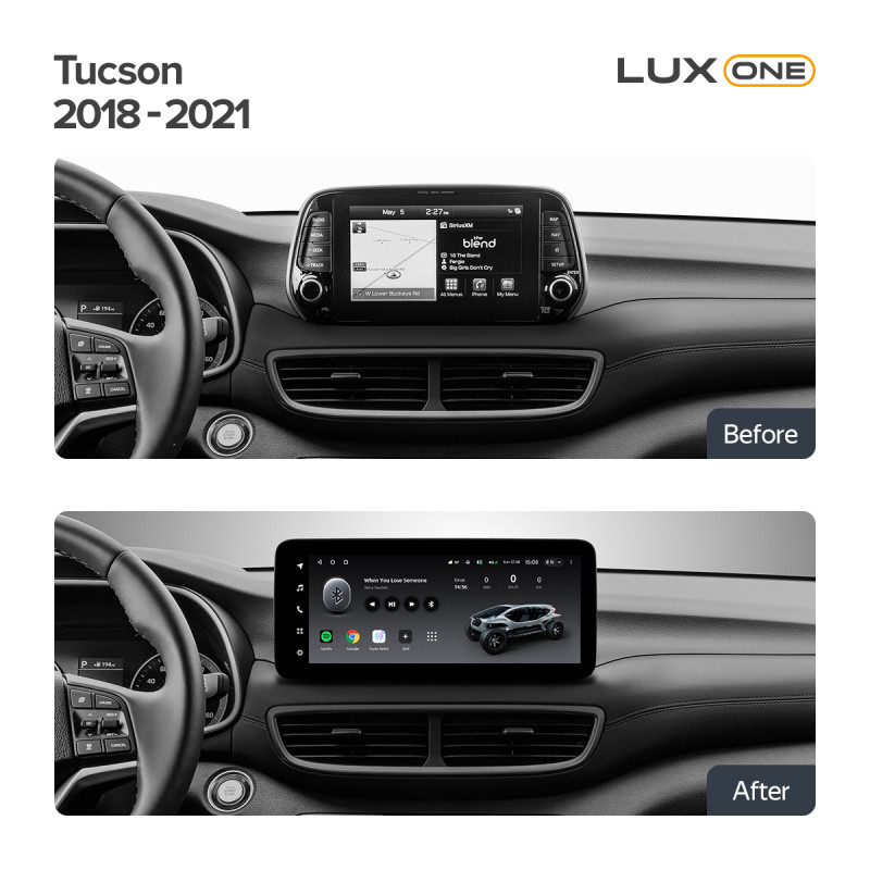 Štátní magnetofon Teyes LUX ONE 4+64 GB Hyundai Tucson (1 DIN) 2018–2021 12,3