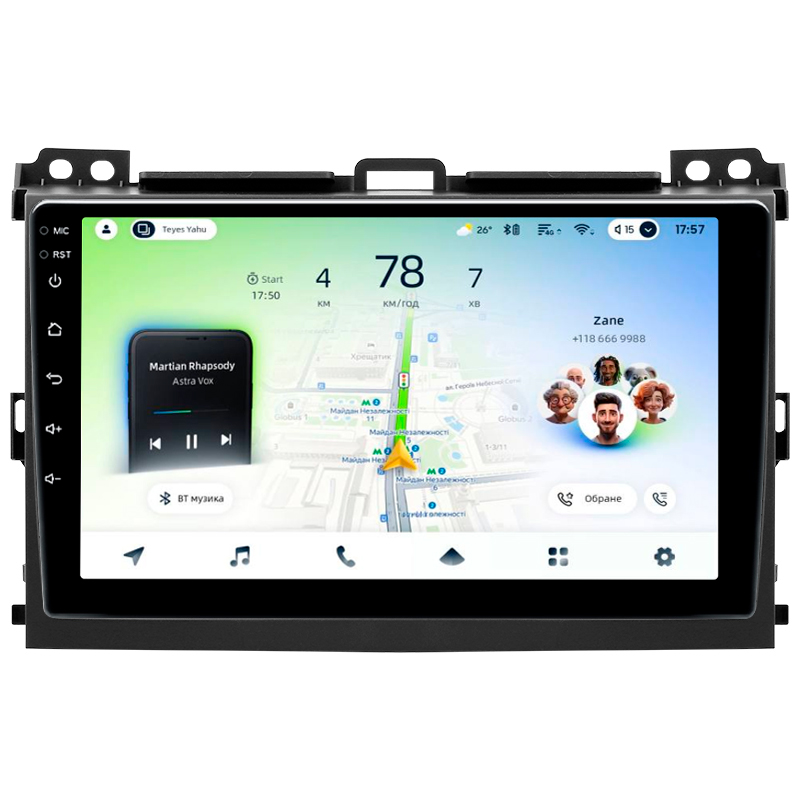 Android head unit Teyes CC4L 6+64 Gb Toyota Land Cruiser Prado 120 3 III For Lexus GX470 GX 470 J120 2002-2009 (F1) (A) 9"
