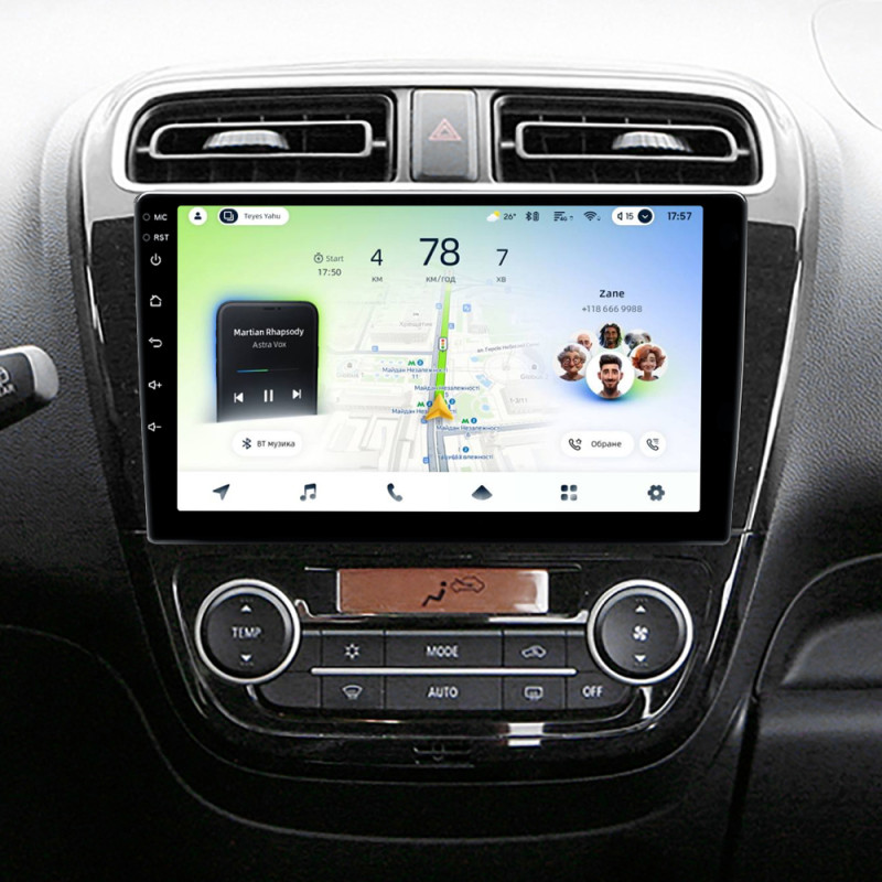 Android head unit Teyes CC4L 4+64 Gb Mitsubishi Mirage 6 2012-2018 9"