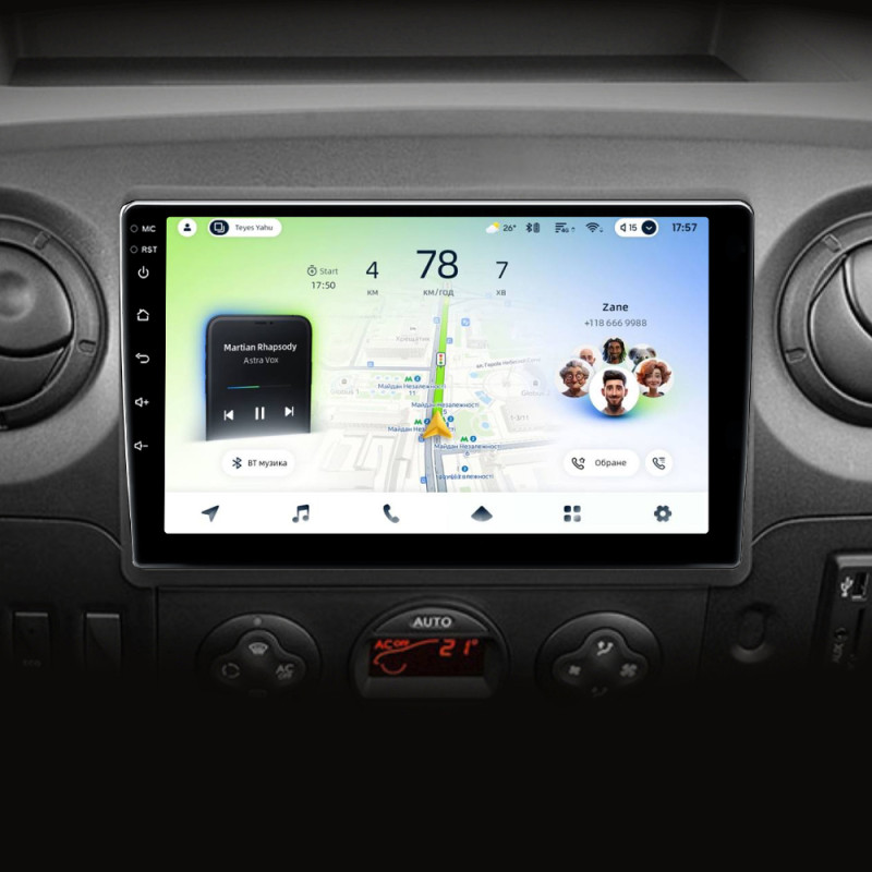 Android head unit Teyes CC4L 6+64 Gb Renault Master 2010-2019 For Nissan NV400 2010-2020 For Opel Movano 2 2010-2019 (F1) 10"
