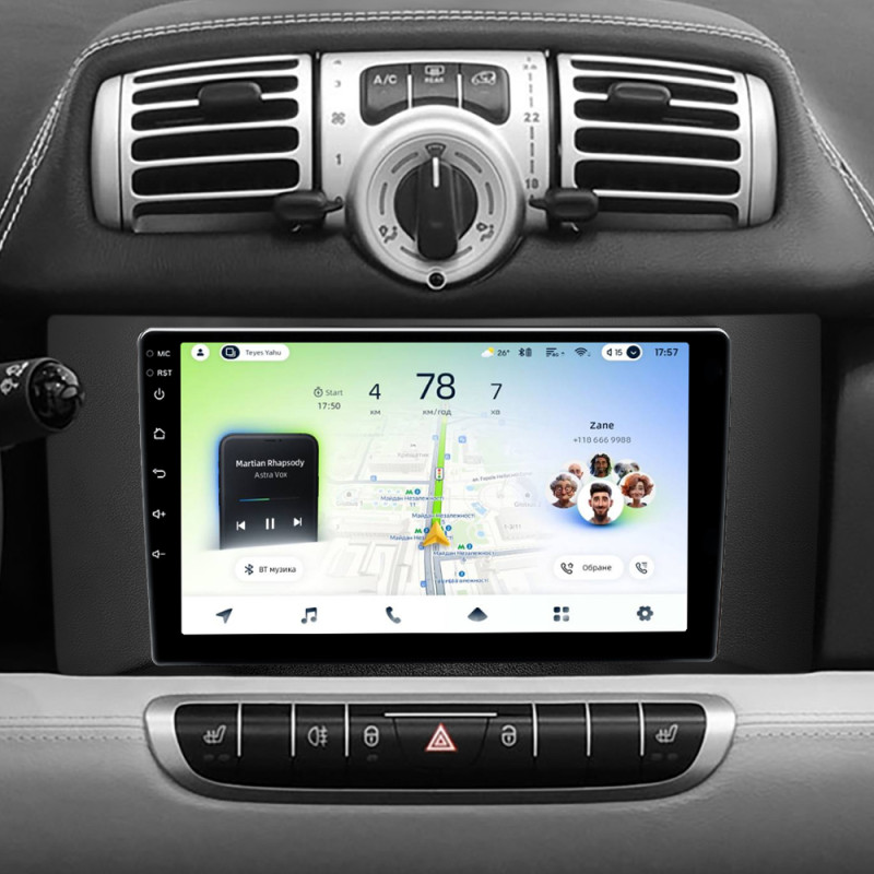 Android head unit Teyes CC4L 6+64 Gb Mercedes Benz Smart Fortwo 2 2010-2015 (F1) 9"