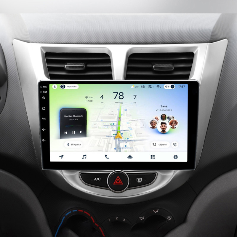 Android head unit Teyes CC4L 4+64 Gb Hyundai Solaris 1 2010-2016 9"
