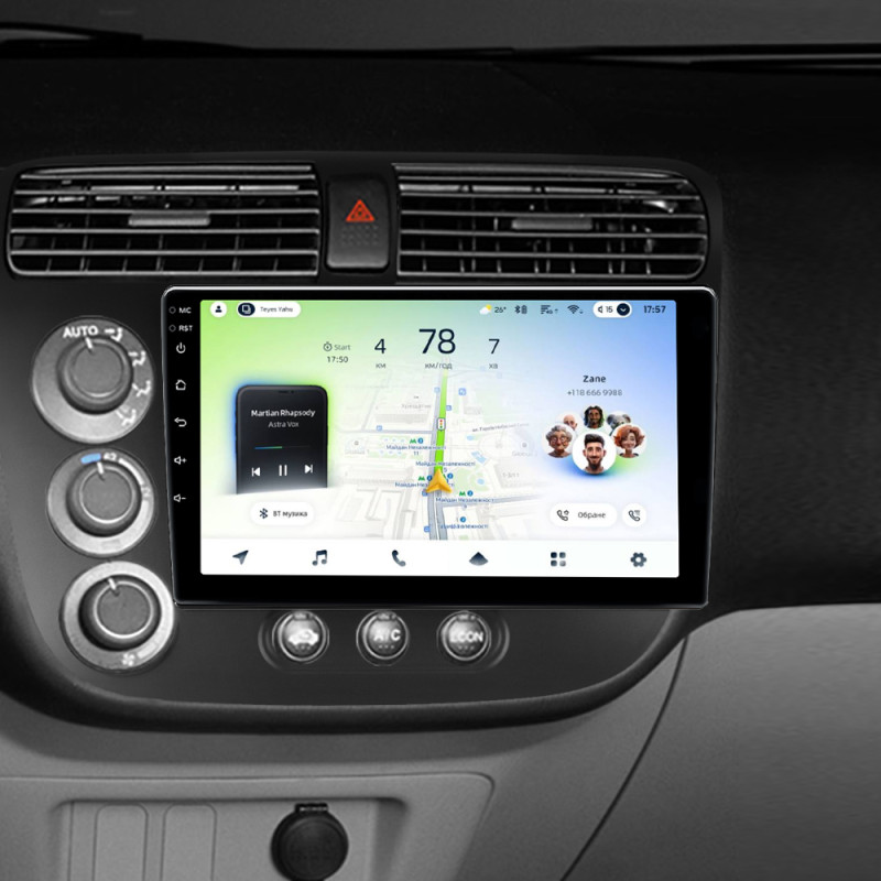 Android head unit Teyes CC4L 6+64 Gb Honda Civic 7 2000-2006 9"