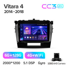 Android head unit Teyes CC3 6+128 Gb Suzuki Vitara 4 2014-2018 9" 2k