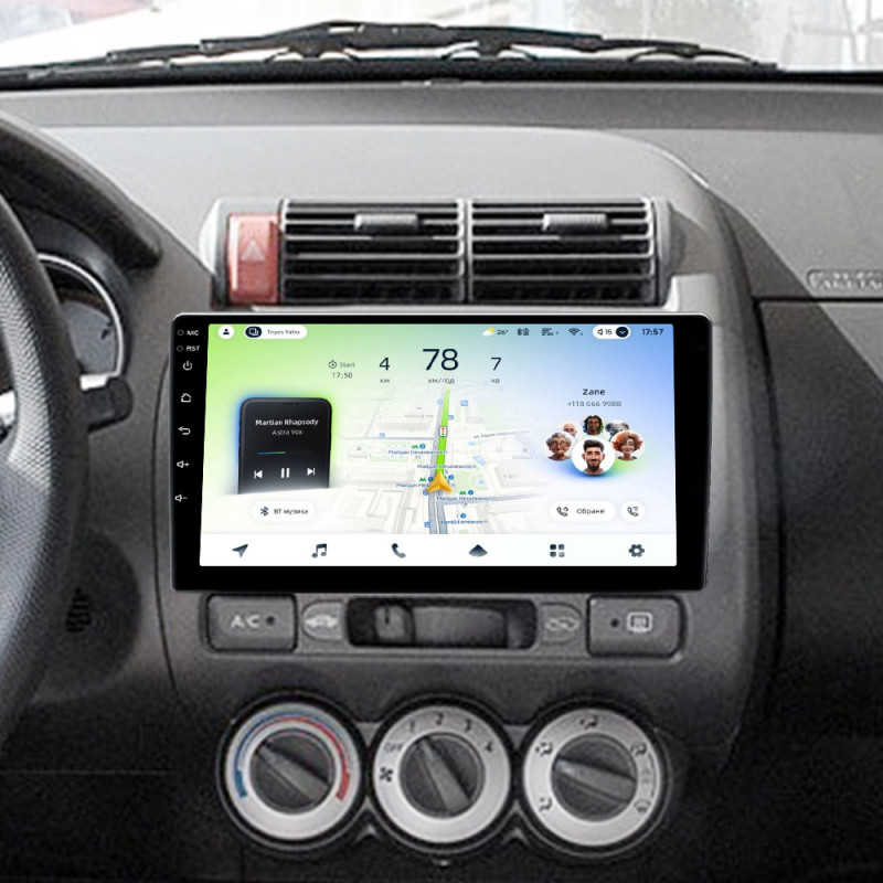 Android head unit Teyes CC4L 4+64 Gb Honda Jazz 1 GD Fit 1 2001-2008 MT AC 9"