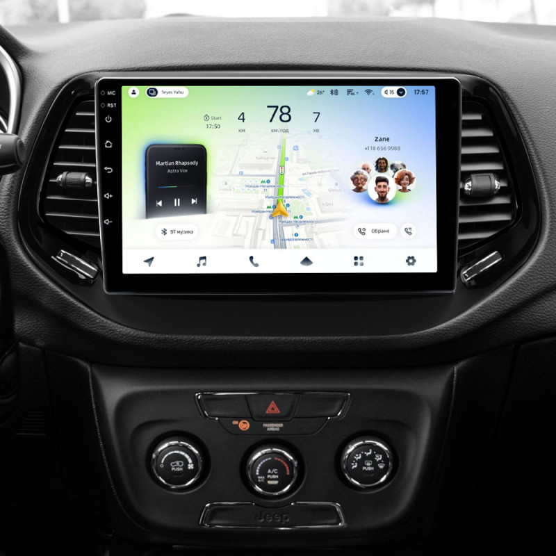 Android head unit Teyes CC4L 6+64 Gb Jeep Compass 2 MP 2016-2018 10"