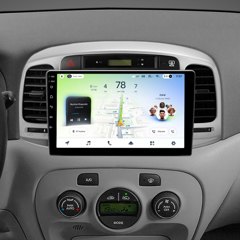 Android head unit Teyes CC4L 4+64 Gb Hyundai Accent 3 2006-2011 9"