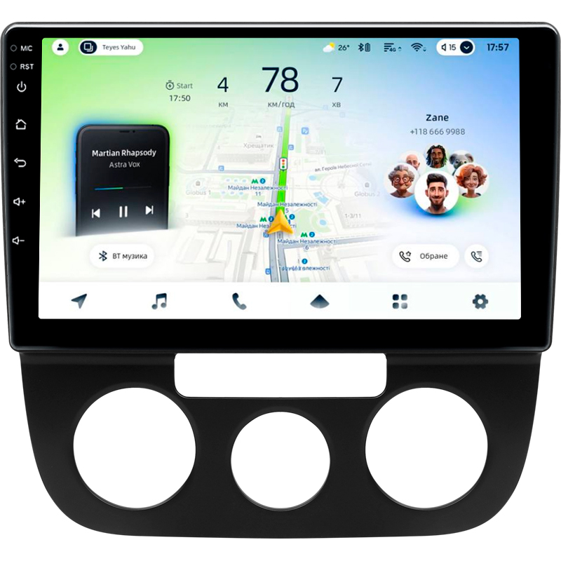 Android head unit Teyes CC4L 4+64 Gb Volkswagen Jetta 5 2005-2010 (F1) 10"