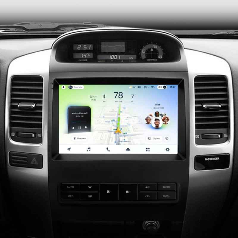 Android head unit Teyes CC4L 6+64 Gb Toyota Land Cruiser Prado 120 For Lexus GX470 GX 470 J120 2004-2009 (F2) 9" (L3)