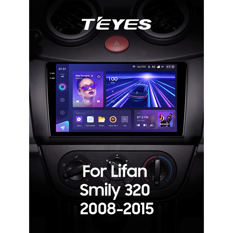 Android head unit Teyes CC3 6+128 Gb Lifan Smily 320 2008-2015 9" 2k