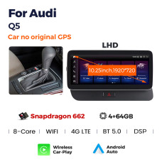 Android head unit AMS Audi Q5 2009-2018 no GPS 4+64Gb 10.25"
