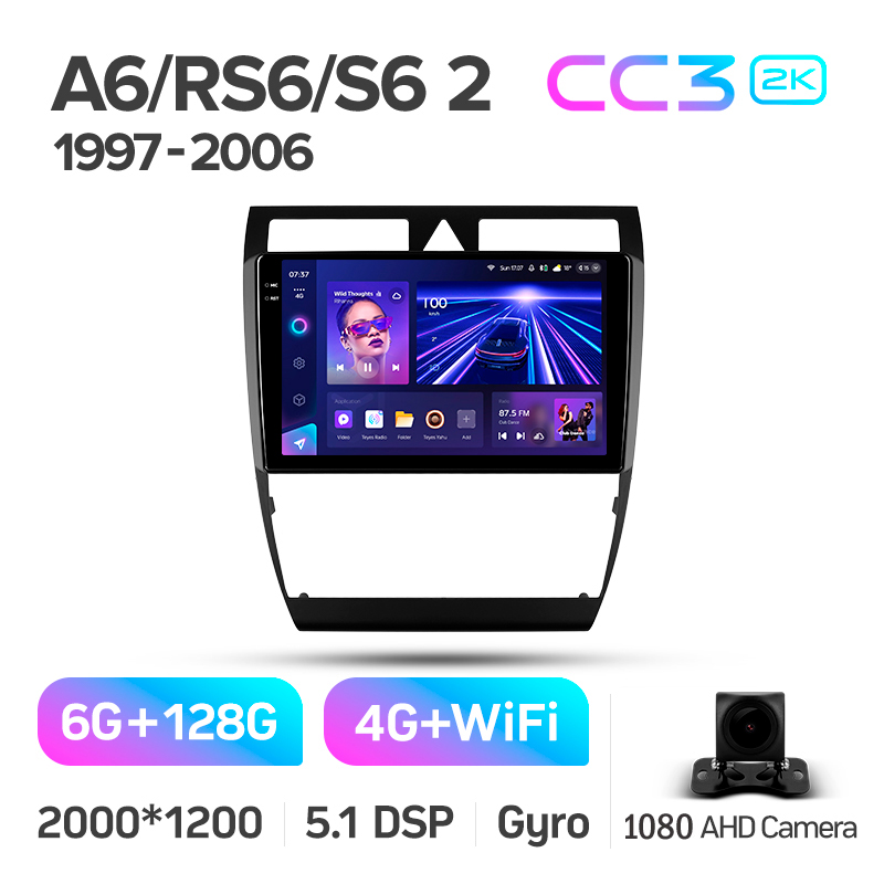 Estéreo de fábrica Teyes CC3 6+128 GB para Audi A6 2 (1997-2004), S6 2 (1999-2004), RS6 1 (2002-2006), pantalla de 9