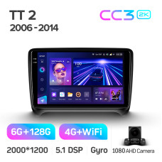 Android head unit Teyes CC3 6+128 Gb Audi TT 2 8J 2006-2014 9" 2k
