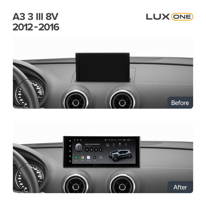 Štátní magnetofon Teyes LUX ONE 6+128 GB pro Audi A3 8V (2012–2016), 12,3