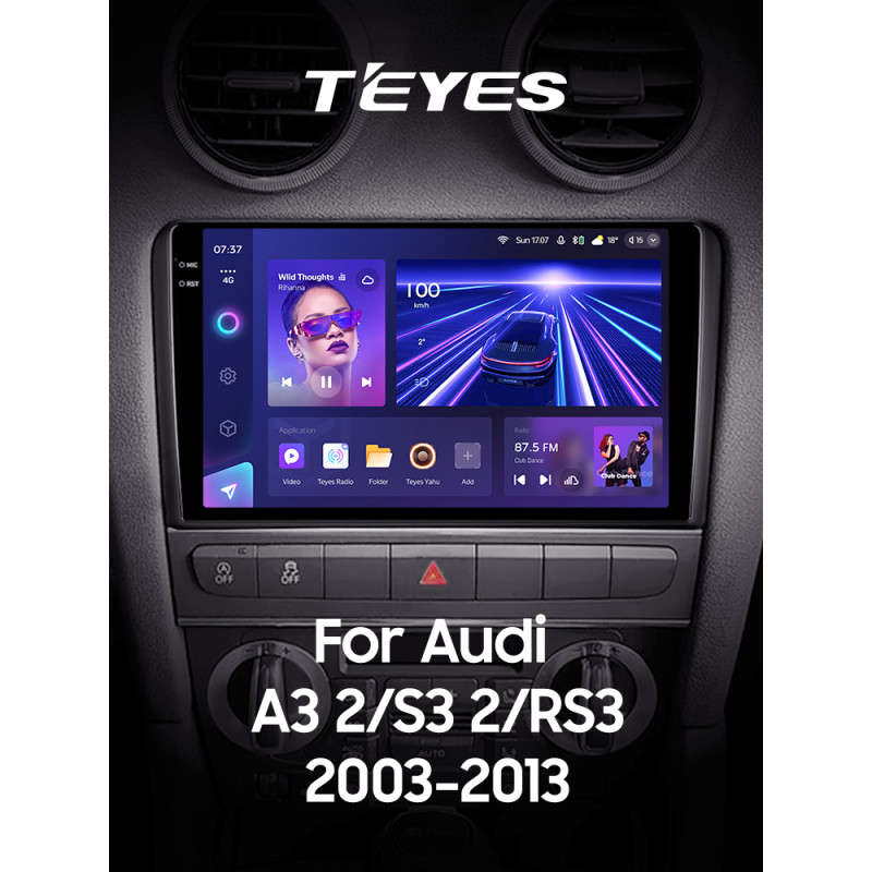 Android head unit Teyes CC3 6+128 Gb Audi A3 2 8P 2003-2013 S3 2 2006-2012 RS3 1 2011-2012 9" 2k