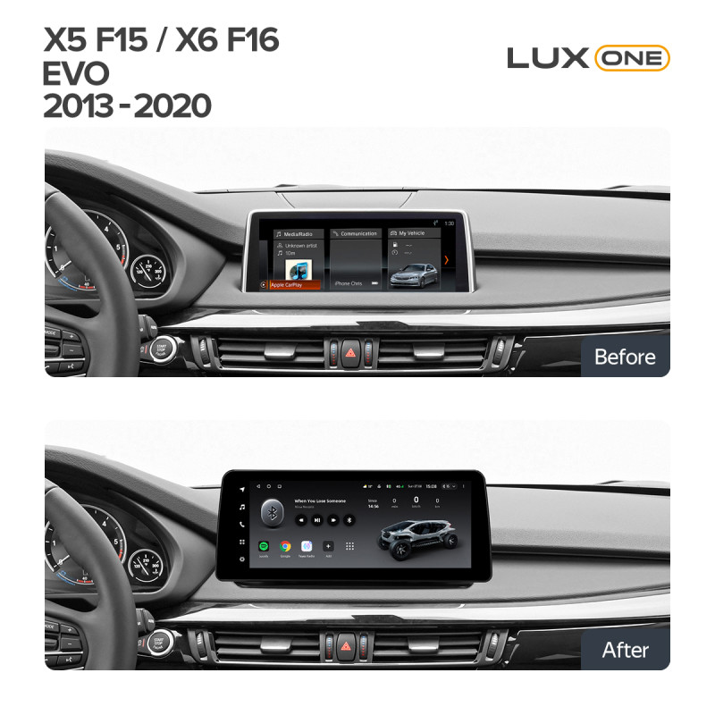 Android head unit Teyes LUX ONE 6+128 Gb BMW X5 F15 X6 F16 EVO 2013-2020 12.3"