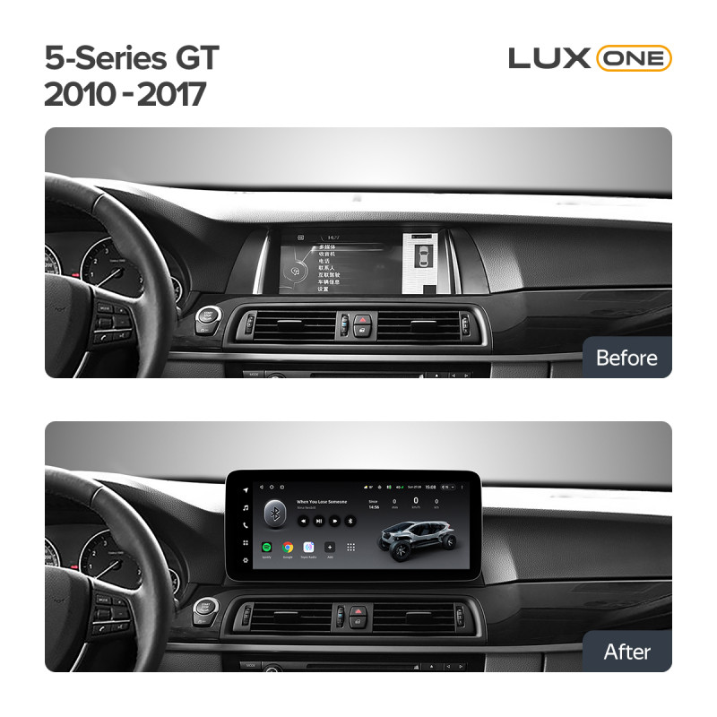 Android head unit Teyes LUX ONE 6+128 Gb BMW 5-Series Gran Turismo F07 (CIC) 2010-2013 12.3" (L2)