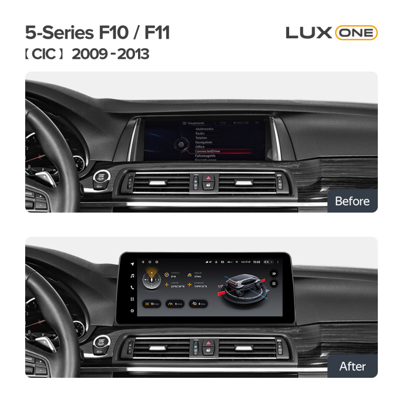 Android head unit Teyes LUX ONE 6+128 Gb BMW 5-Series F10/F11 CIC 2009-2013 12.3"