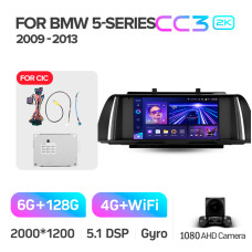 Android head unit Teyes CC3 6+128 Gb BMW 5 Series F10 F11 CIC 2009-2013 9" 2k (L3)