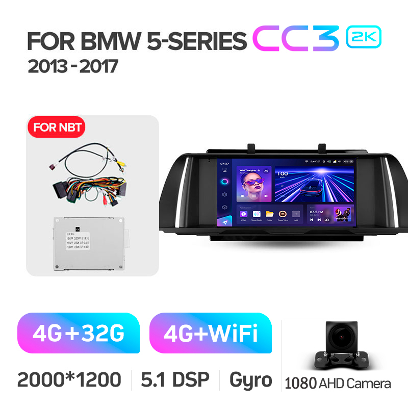 Android head unit Teyes CC3 4+32 Gb BMW 5 Series F10 F11 NBT 2013-2017 9" 2k (L3)