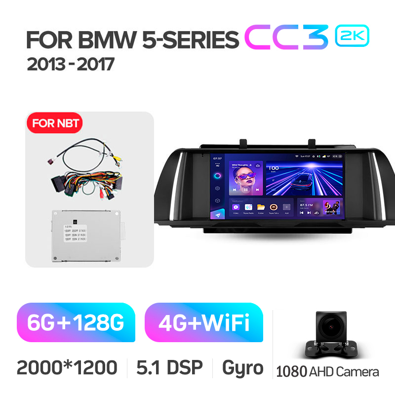 Android head unit Teyes CC3 6+128 Gb BMW 5 Series F10 F11 NBT 2013-2017 9" 2k (L3)