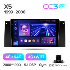 Android head unit Teyes CC3 4+64 Gb BMW X5 E39 E53 1999 - 2006 (maximum equipment) 9" 2k (L1)