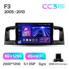 Android head unit Teyes CC3 6+128 Gb BYD F3 1 2005-2013 9" 2k