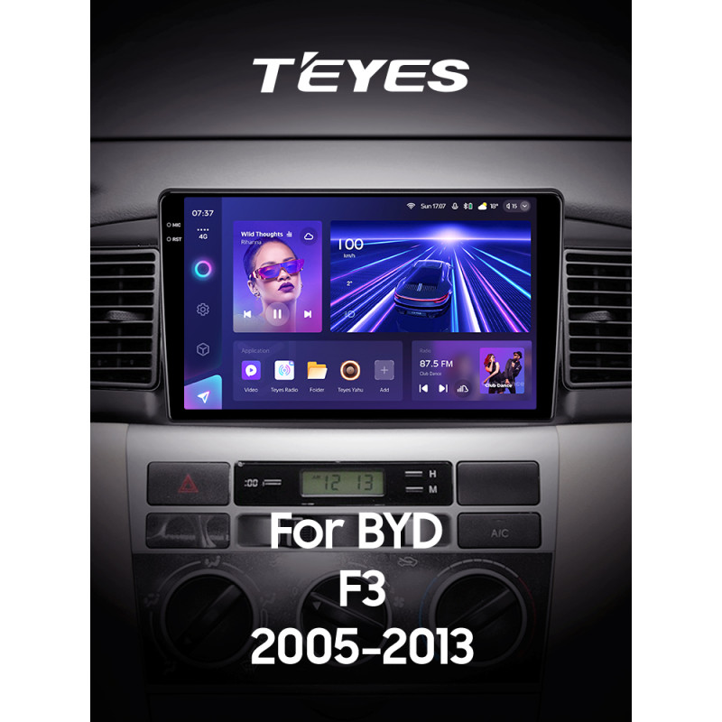 Android head unit Teyes CC3 6+128 Gb BYD F3 1 2005-2013 9" 2k