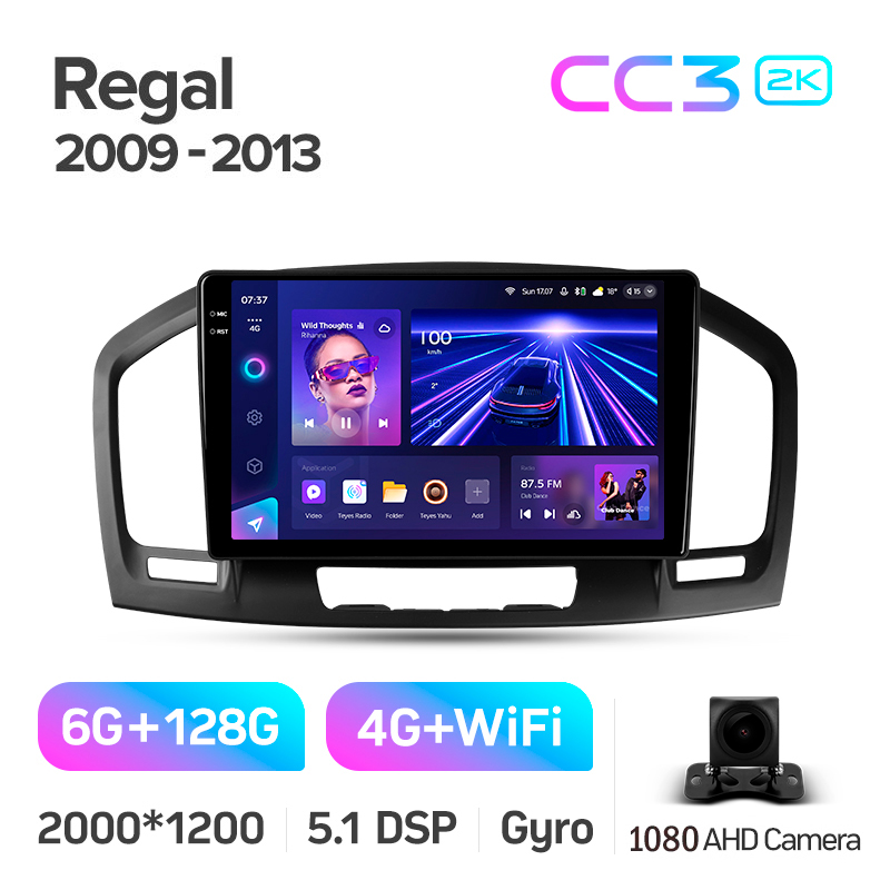 Android head unit Teyes CC3 6+128 Gb Buick Regal / Opel Insignia 2009-2013 9" 2k
