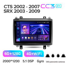 Android head unit Teyes CC3 6+128 Gb with 360° surround view° Cadillac CTS 2002-2007 SRX 2003-2009 10" 2k (L1)
